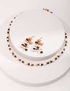 925 Sterling Silver Pearl, Mother of Pearl and Tiger’s Eye Necklace