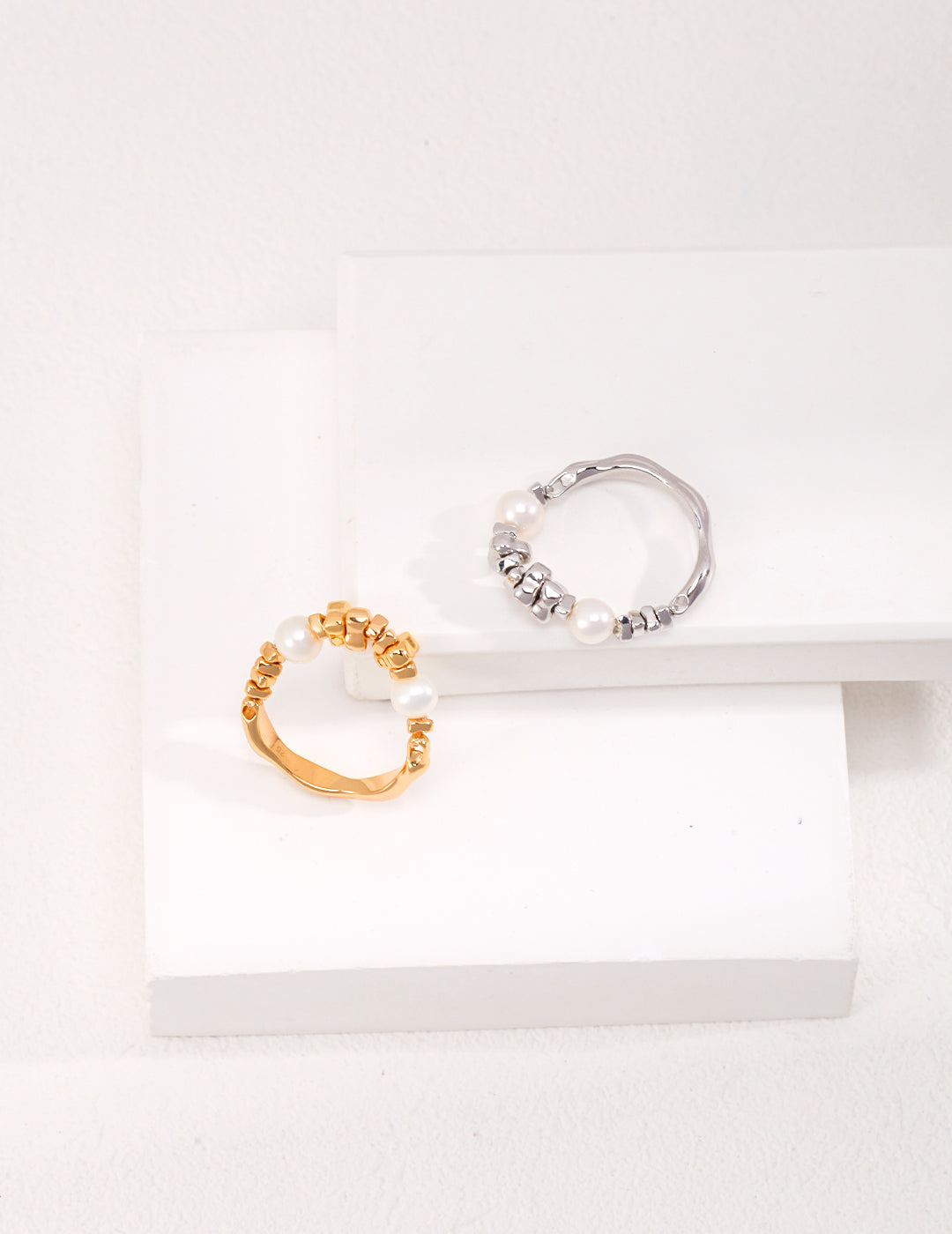925 Sterling Silver Natural Pearl Ring - Silver