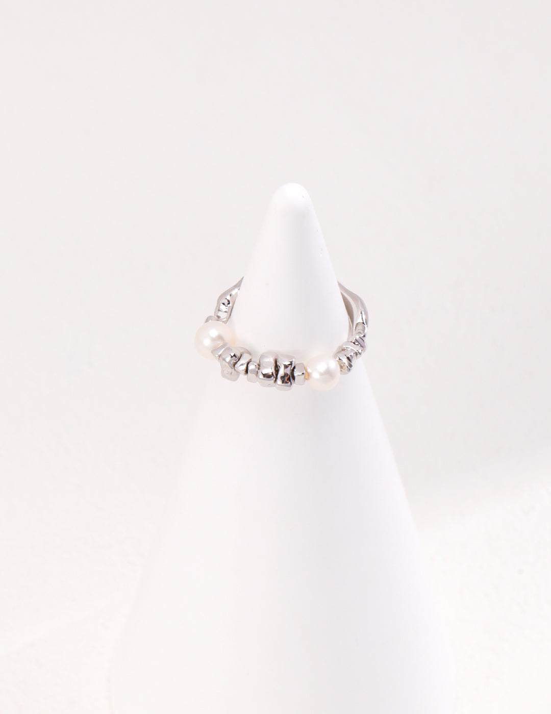 925 Sterling Silver Natural Pearl Ring - Silver