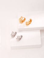 925 Sterling Silver Floral Hoop Earrings, product view 5
