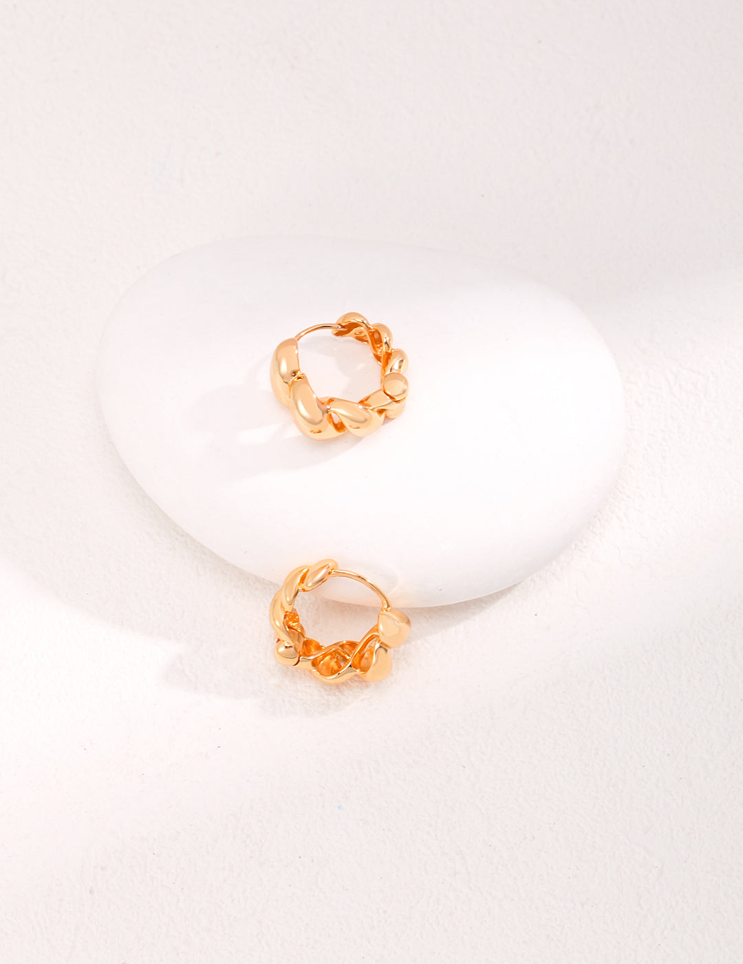 925 Sterling Silver Floral Hoop Earrings, front view