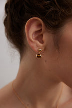 925 Sterling Silver Natural Tiger’s Eye Earrings - Vintage Gold