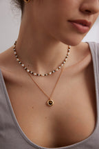 925 Sterling Silver Pearl, Mother of Pearl and Tiger’s Eye Necklace