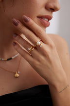 925 Sterling Silver Natural Pearl and Cubic Zirconia Ring - Silver