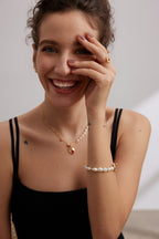 925 Sterling Silver Natural Pearl Bracelet - Silver