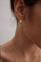 925 Sterling Silver Natural Pearl Earrings - Silver