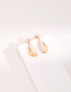 925 Sterling Silver Red Enamel Teardrop Earrings, side view