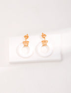 925 Sterling Silver Shell Earrings - Silver