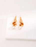 925 Sterling Silver Natural Pearl Drop Earrings, close-up detail