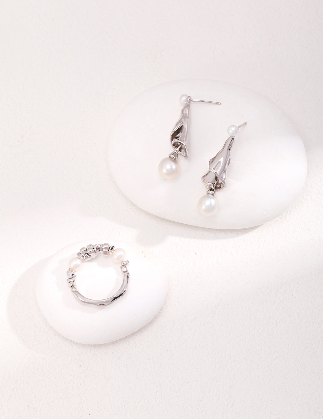 925 Sterling Silver Natural Pearl Drop Earrings, product view 5