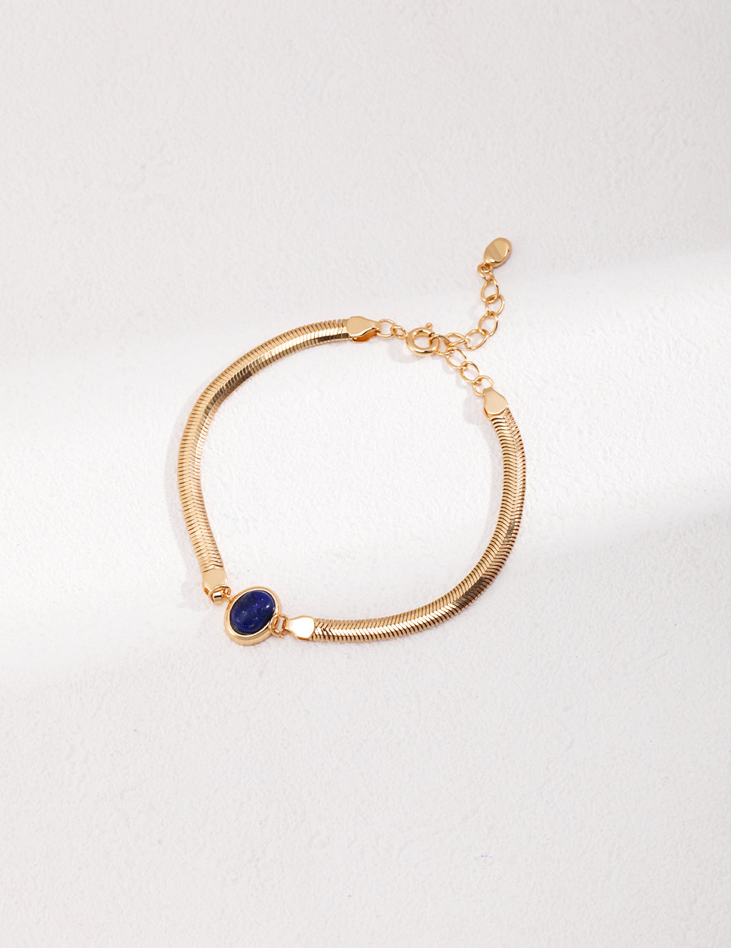 925 Sterling Silver Tiger’s Eye and Lapis Lazuli Bracelet - Vintage Gold