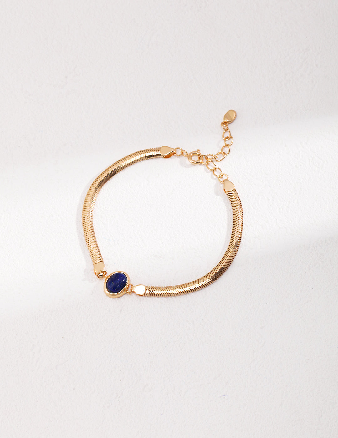925 Sterling Silver Tiger’s Eye and Lapis Lazuli Bracelet - Vintage Gold