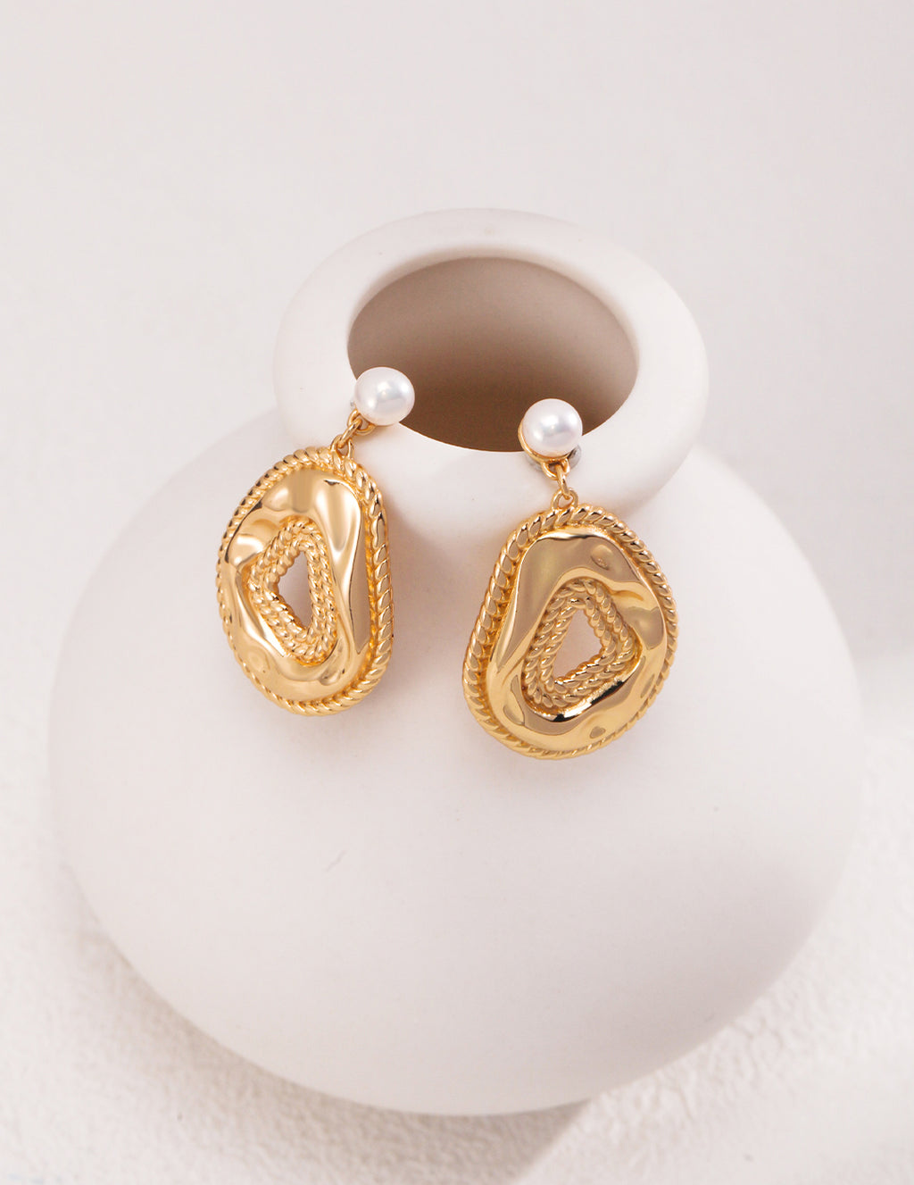 925 Sterling Silver Natural Pearl Earrings - Silver