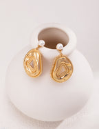 925 Sterling Silver Natural Pearl Earrings - Silver