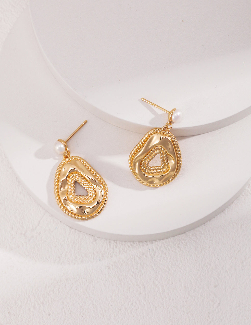 925 Sterling Silver Natural Pearl Earrings - Silver