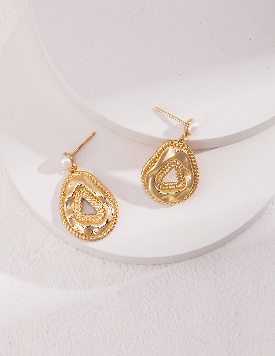 925 Sterling Silver Natural Pearl Earrings - Silver