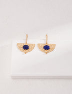 925 Sterling Silver Lapis Lazuli Earrings - Silver