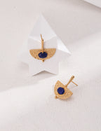 925 Sterling Silver Lapis Lazuli Earrings - Silver