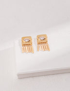 925 Sterling Silver Cubic Zirconia Earrings - Silver