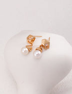 925 Sterling Silver Natural Pearl Earrings - Silver