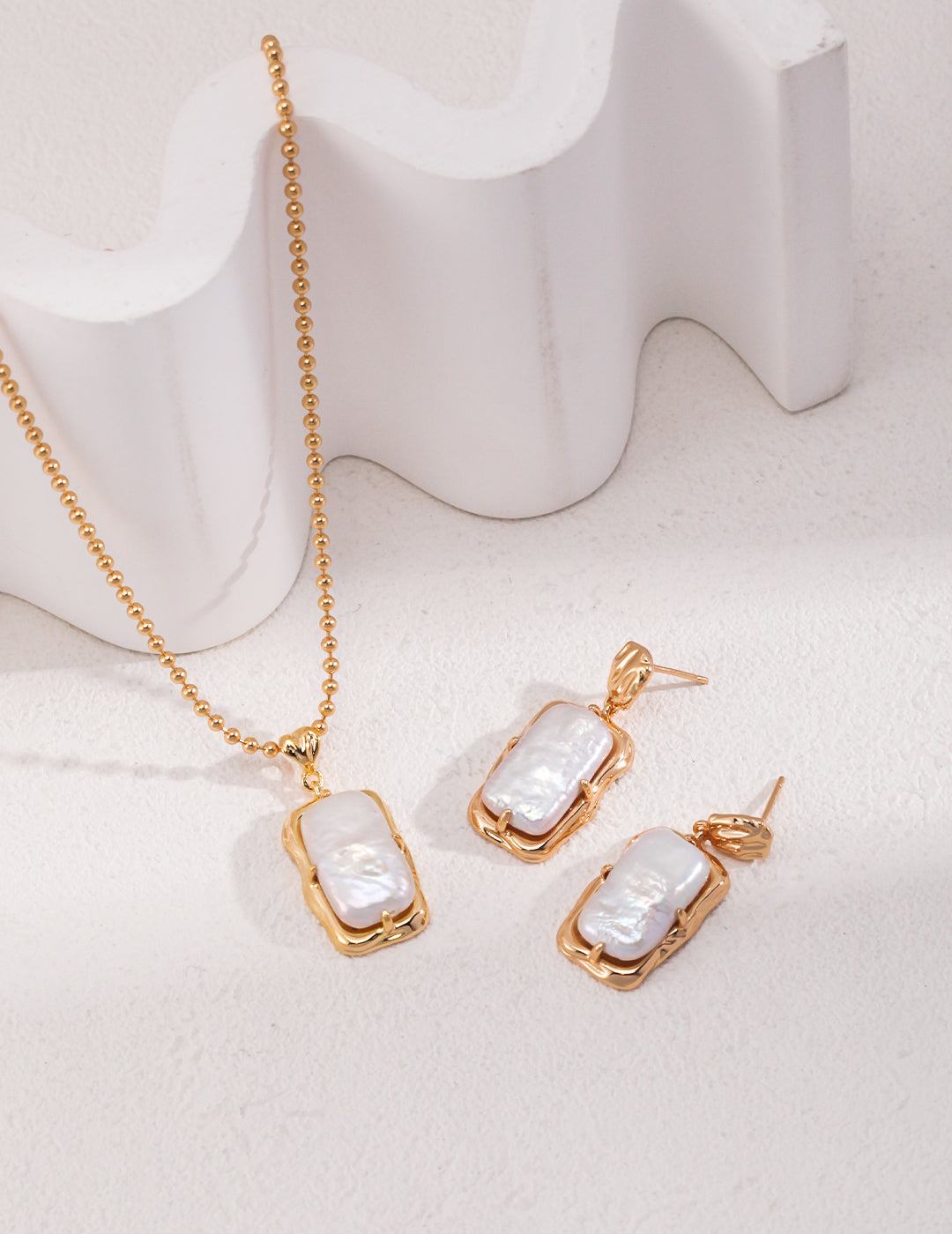 925 Sterling Silver Pearl Station Necklace, product view 5