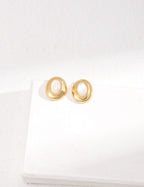 925 Sterling Silver Vintage Mother of Pearl Earrings - Silver