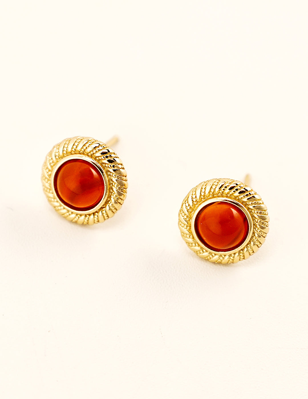 925 Sterling Silver Red Agate Earrings - Silver