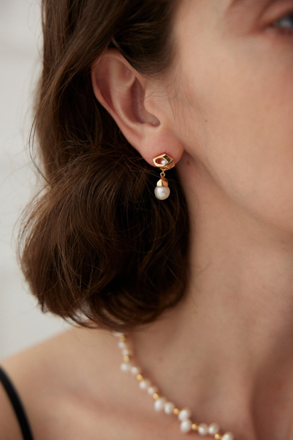 925 Sterling Silver Natural Pearl Earrings - Silver