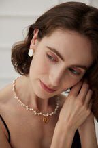925 Sterling Silver Mother of Pearl Earrings - Silver