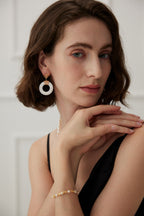 925 Sterling Silver Shell Earrings - Silver