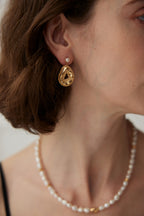 925 Sterling Silver Natural Pearl Earrings - Silver