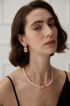 925 Sterling Silver Natural Pearl Earrings - Silver