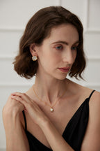 925 Sterling Silver Mother of Pearl Earrings - Silver