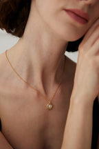 925 Sterling Silver Natural Pearl Necklace - Vintage Gold