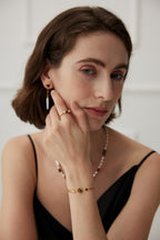 925 Sterling Silver Tiger’s Eye and Lapis Lazuli Bracelet - Vintage Gold