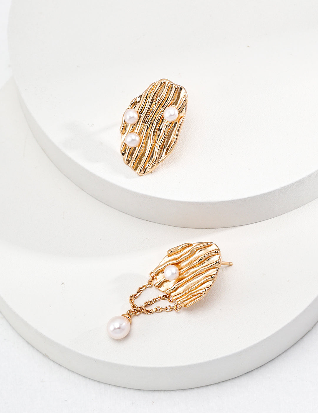 925 Sterling Silver Natural Pearl Earrings - Silver