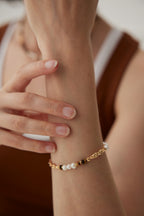 925 Sterling Silver Natural Pearl and Tiger’s Eye Bracelet, additional product view