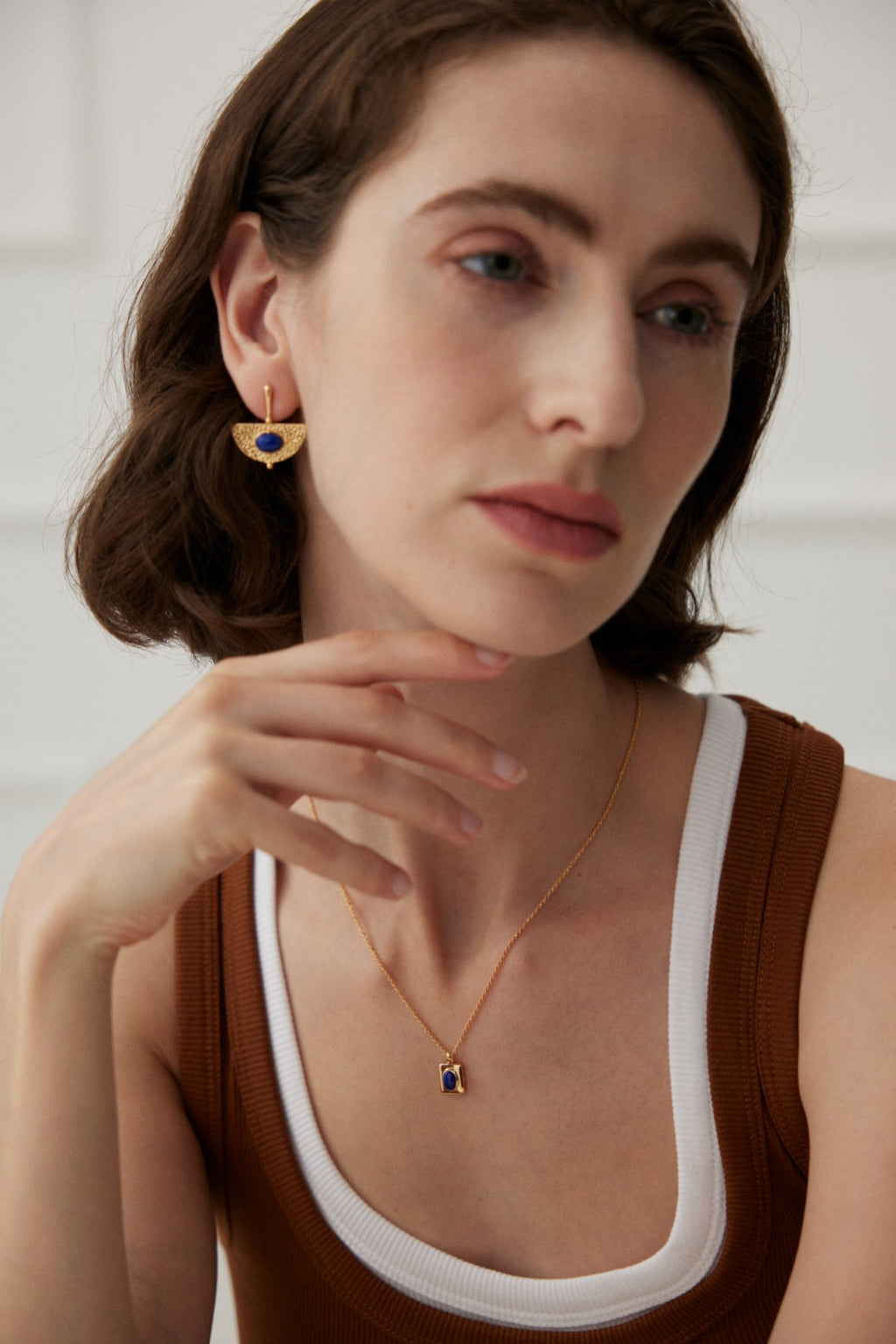 925 Sterling Silver Lapis Lazuli Earrings - Silver