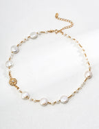 925 Sterling Silver Natural Pearl and Cubic Zirconia Necklace