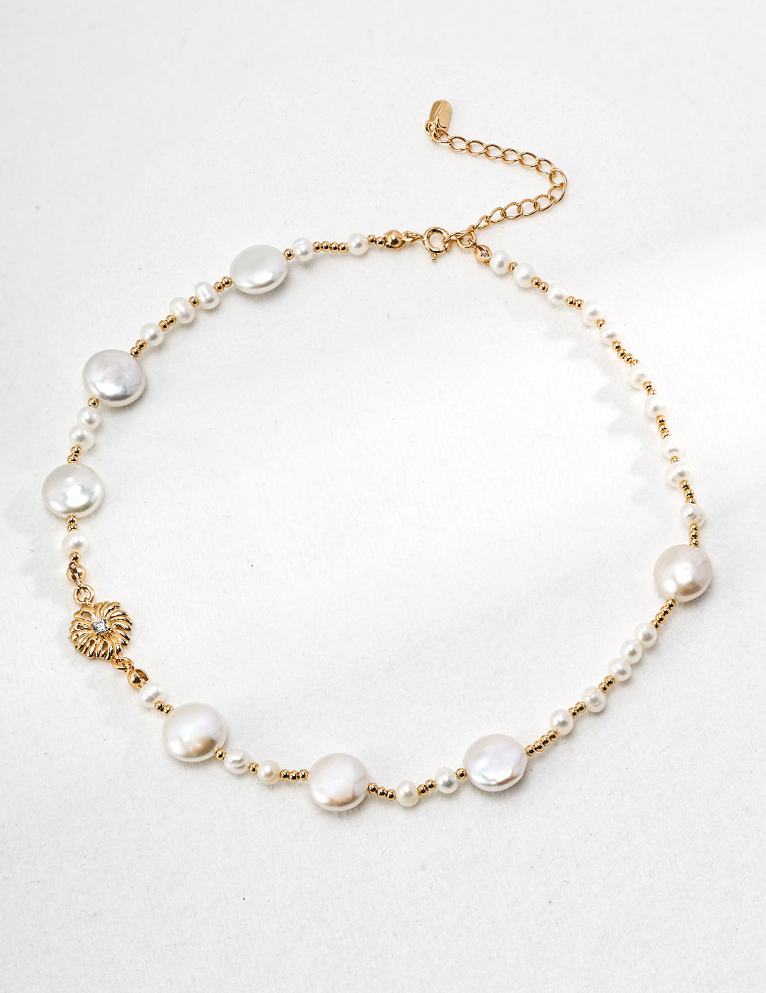 925 Sterling Silver Natural Pearl and Cubic Zirconia Necklace