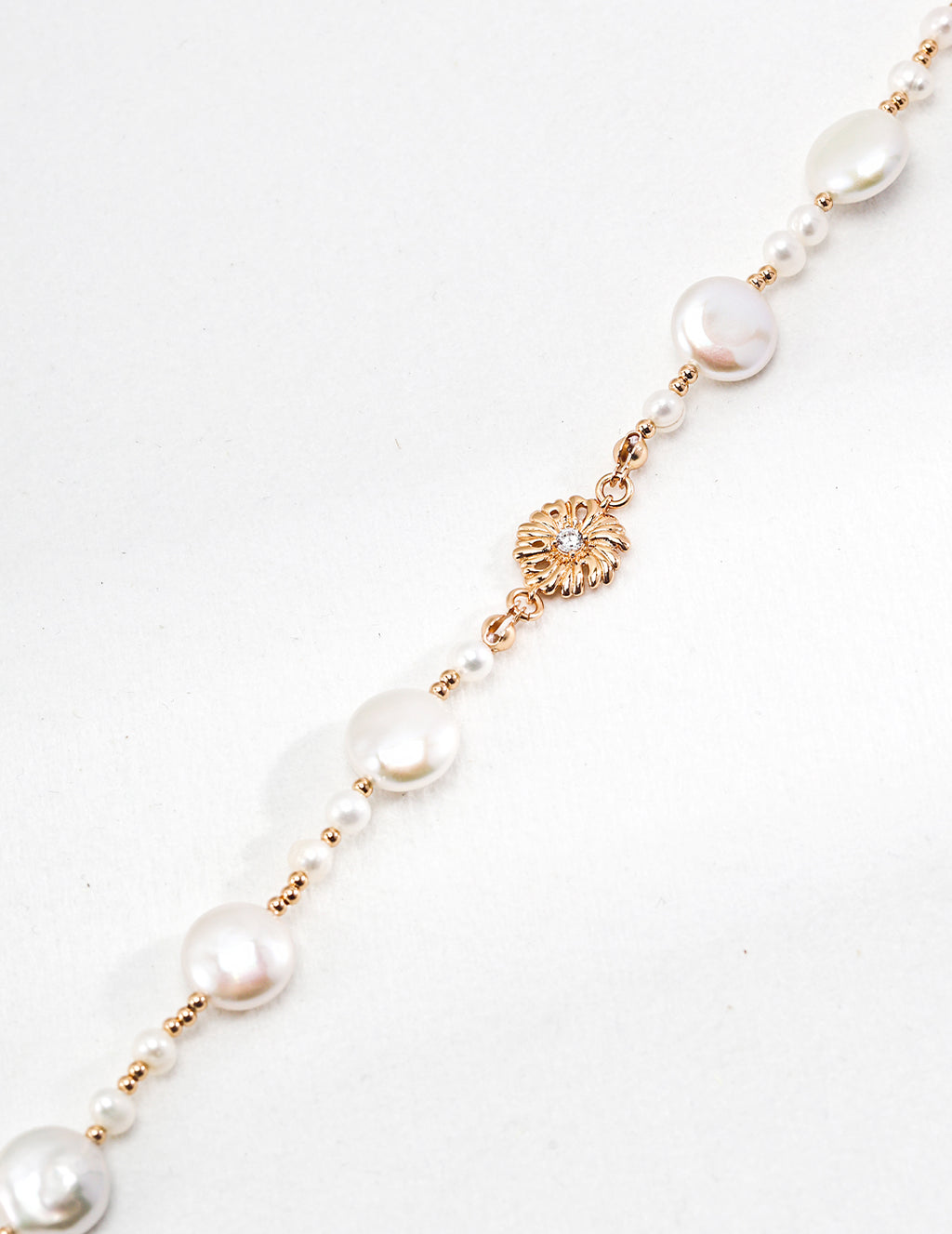 925 Sterling Silver Natural Pearl and Cubic Zirconia Necklace