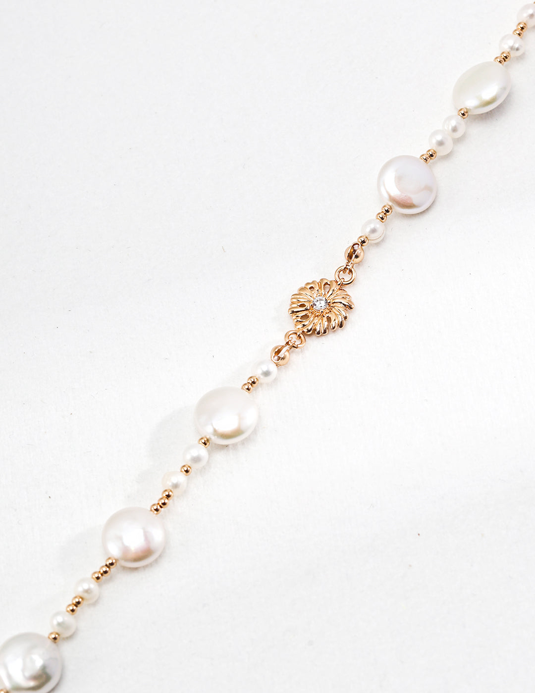 925 Sterling Silver Natural Pearl and Cubic Zirconia Necklace