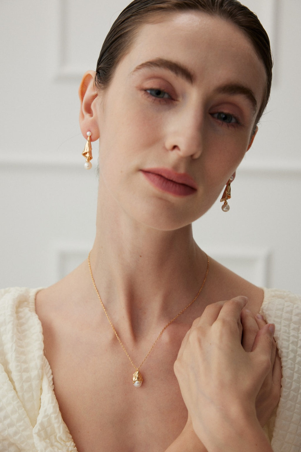 925 Sterling Silver Natural Pearl Drop Earrings, product view 6