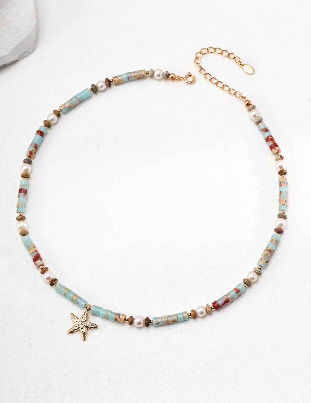 925 Sterling Silver Vintage Shoushan Stone Necklace - Silver