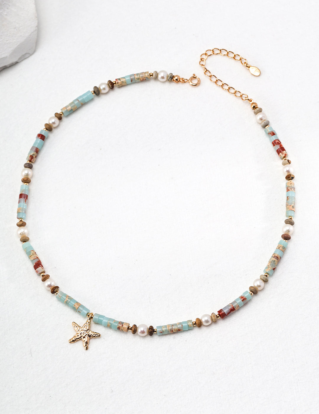 925 Sterling Silver Vintage Shoushan Stone Necklace - Silver