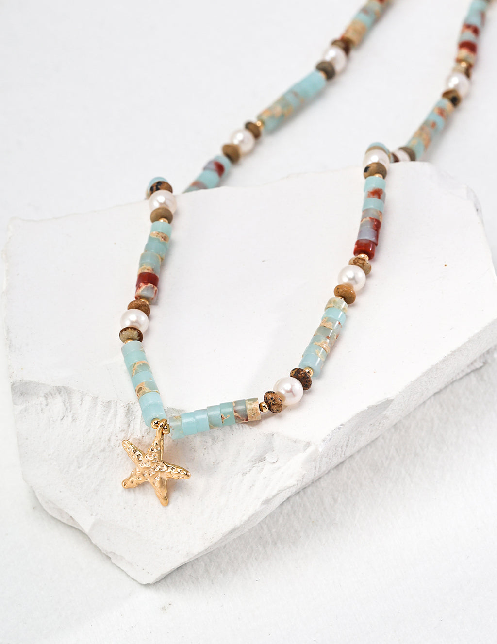 925 Sterling Silver Vintage Shoushan Stone Necklace - Silver