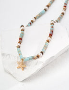925 Sterling Silver Vintage Shoushan Stone Necklace - Silver