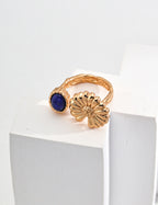 925 Sterling Silver Vintage Lapis Lazuli Ring - Silver