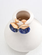 925 Sterling Silver 蓝点石 Earrings - Silver