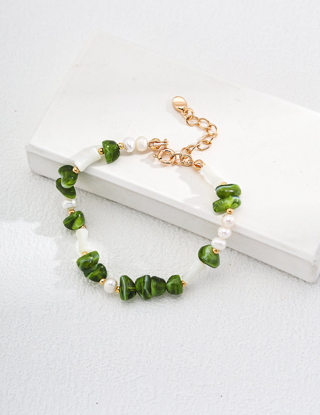 925 Sterling Silver Resin, Natural Pearl and Mother of Pearl Bracelet, product view 1